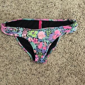 Victoria’s Secret neon floral bikini bottom. Size Small.